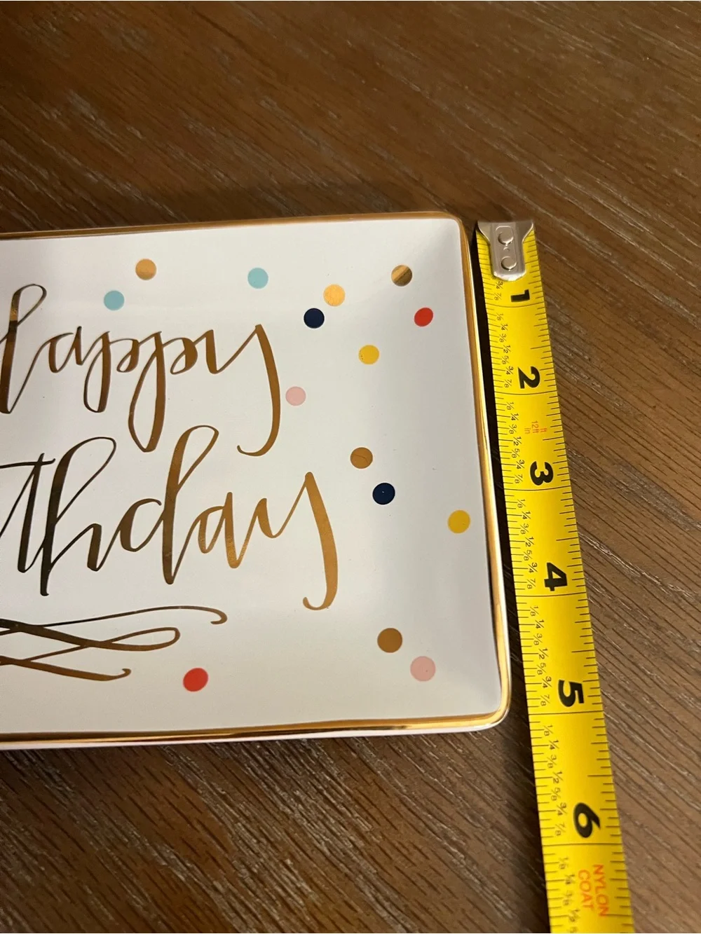 Slant Collections Happy Birthday Confetti Ceramic Trinket Tray